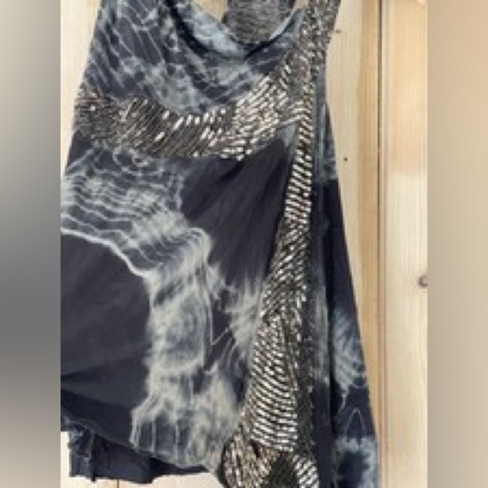 All Saints Spitalfields | Tie-dye Sequin Aloe Jersey Silk Tank Top | Sz 14 - Picture 9 of 11